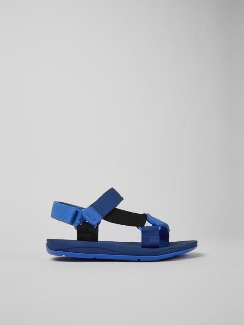 CAMPER Match Blue and black recycled PET sandals for men