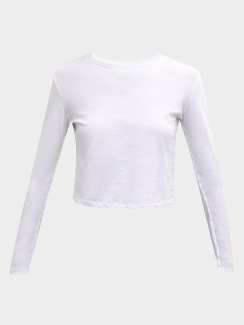 AMO Babe Cropped Long-Sleeve Cotton Tee