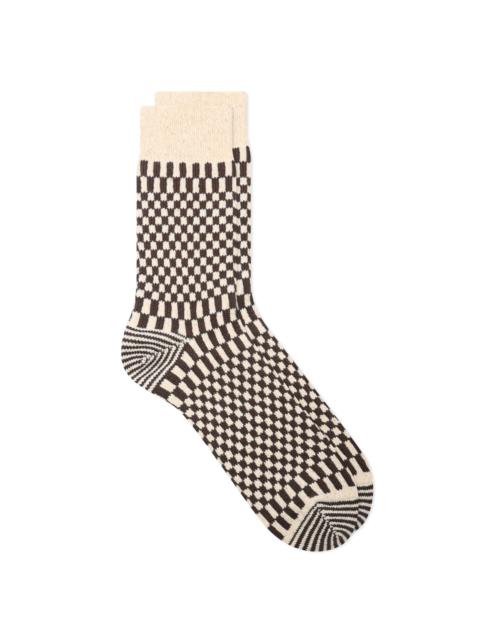 ROTOTO® RoToTo Checkerboard Pattern Sock
