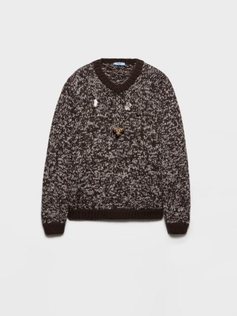 Prada Wool crew-neck sweater with pendants