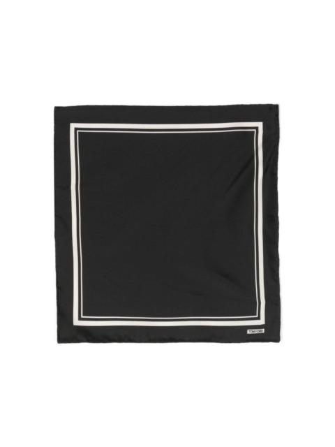 TOM FORD logo-print striped silk scarf