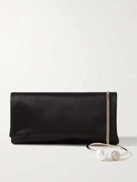 JIMMY CHOO Xandra embellished satin clutch