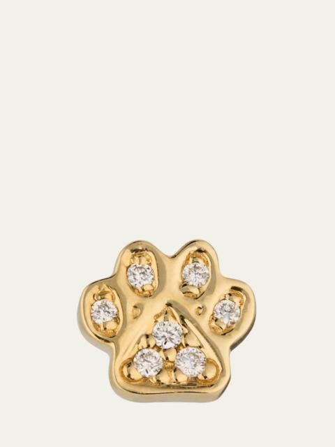 SYDNEY EVAN 14K Gold & Diamond Mini Paw Stud Earring, Single