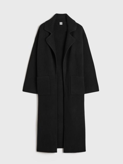 Totême Rib-knit cardi coat black