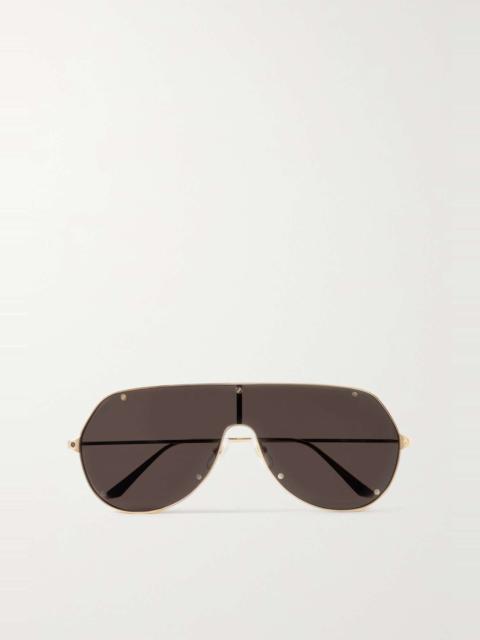 Cartier Santos de Cartier aviator-style gold-tone sunglasses