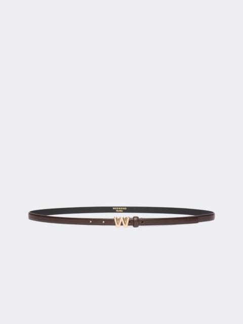 WEEKEND Max Mara PALUDE Thin leather belt - CHOCOLATE