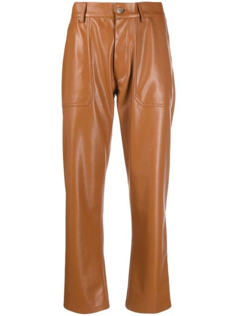 Nanushka faux-leather straight-leg trousers