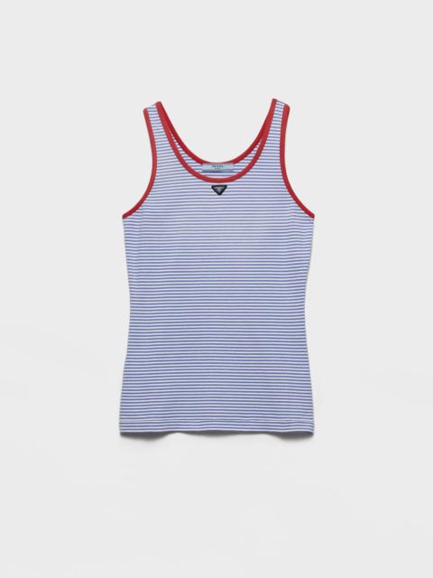 Prada Striped cotton jersey tank top