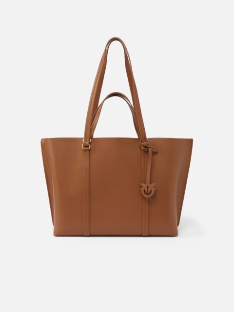 PINKO LARGE TUMBLED LEATHER SHOPPER BAG