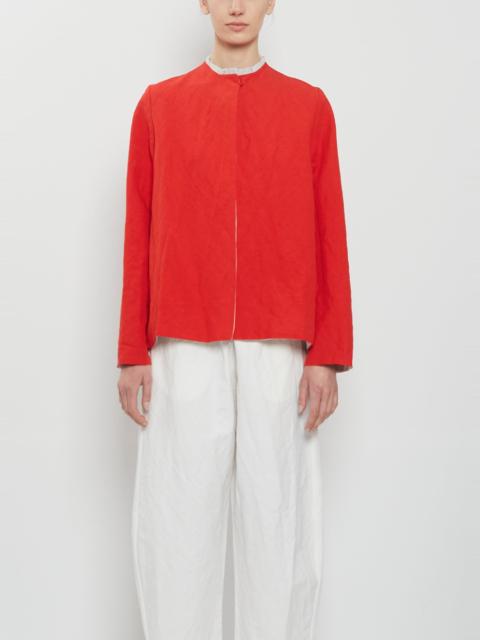 apuntob Ruche Collar Linen Jacket — Pomegranate