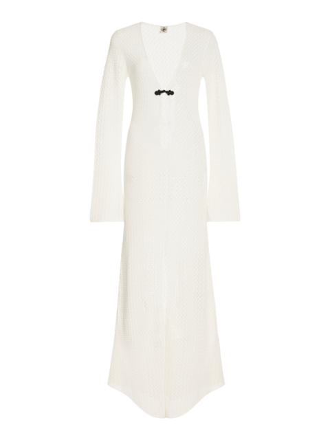 The Garment Tanzania Pointelle-Knit Organic Cotton Maxi Dress white