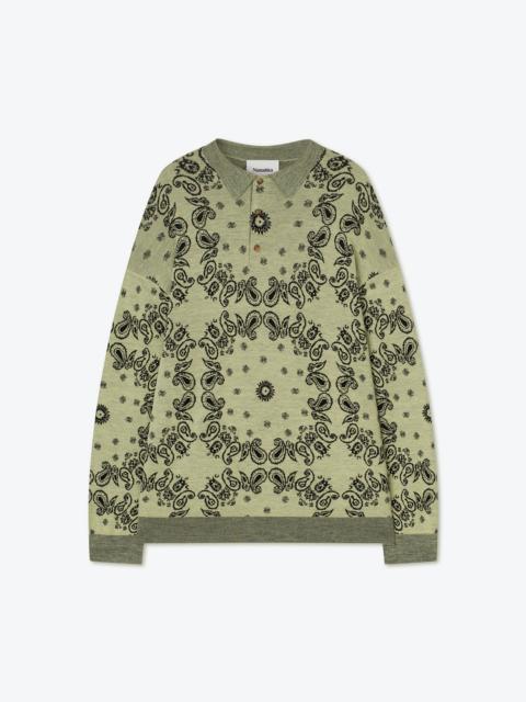 Nanushka ZIAST - Merino-jacquard polo - Pale yellow/ black