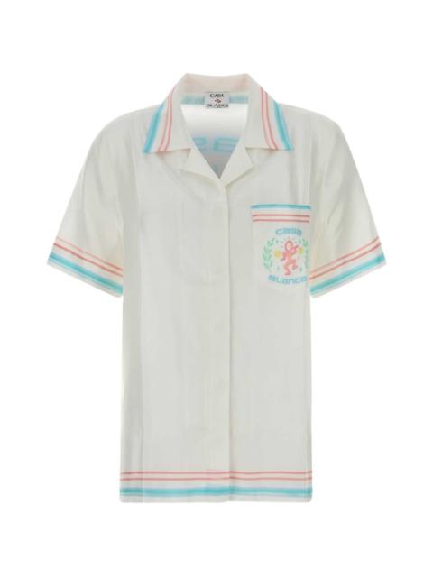 CASABLANCA striped-trim shirt