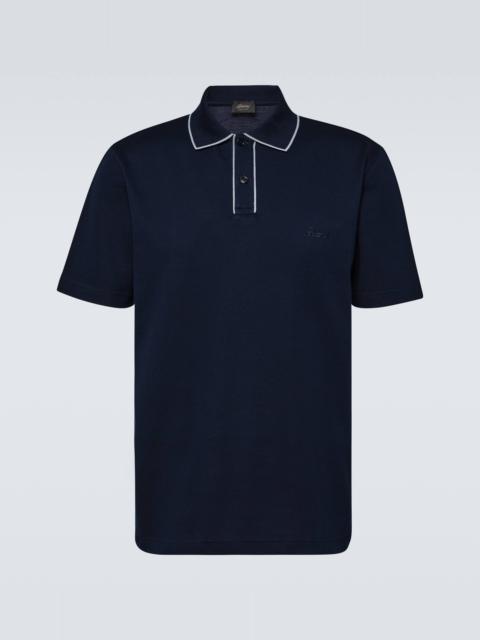 Brioni 로고 자수 면 폴로 셔츠
