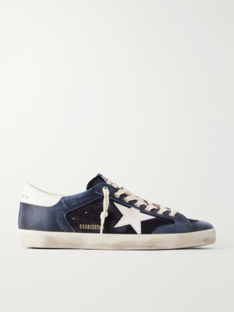Golden Goose Super-Star Distressed Leather-Trimmed Suede Sneakers