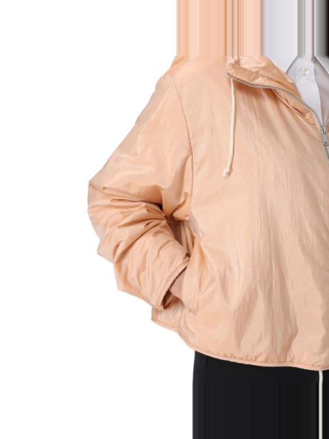 Jil Sander Jil Sander Blend Silk Zip-Up Hooded Jacket Pink Polyamide