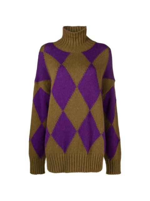 La DoubleJ argyle intarsia knit jumper