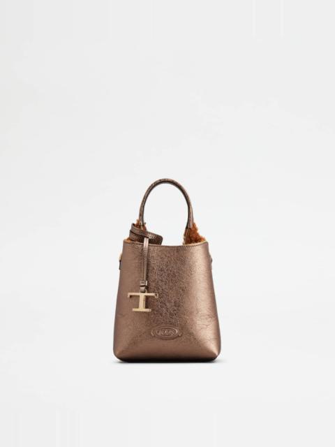 Tod's MICRO BAG IN LEATHER - BROWN