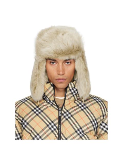 Burberry Beige Shearling Trapper Hat