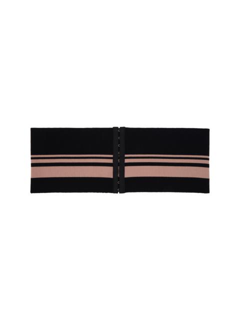 Dries Van Noten Black Ribbed Waistband Belt