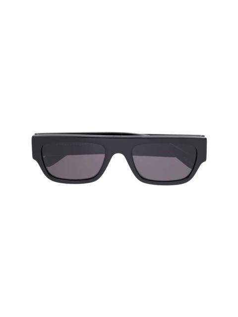 rhinestone logo rectangular-frame sunglasses