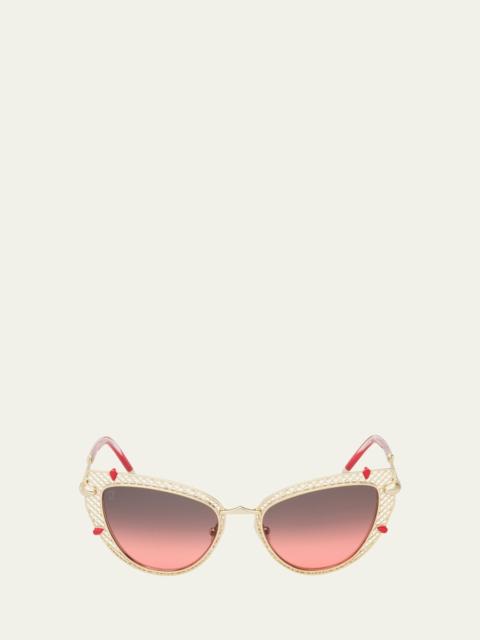 Christian Louboutin Miss Z Metal Cat-Eye Sunglasses