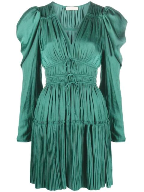 ULLA JOHNSON Lu plissÃ©-effect minidress