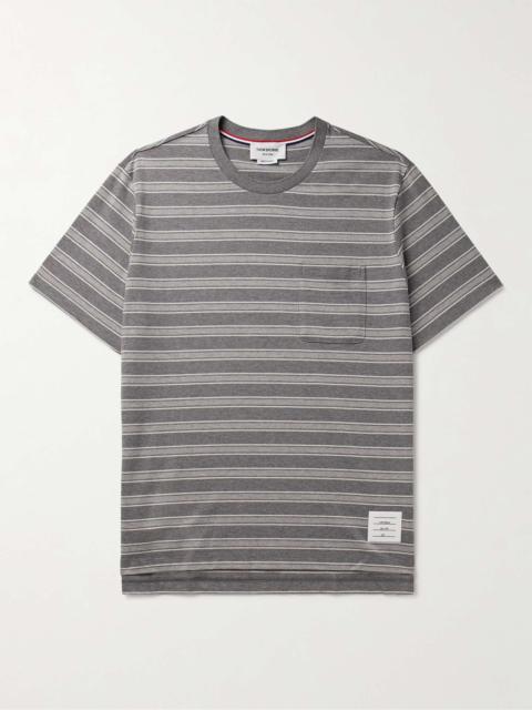 Logo-Appliquéd Striped Cotton-Jersey T-Shirt
