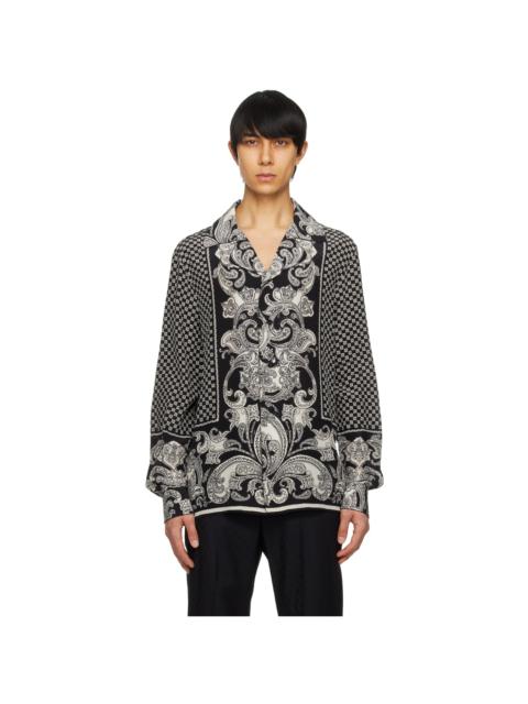 Balmain Black & Off-White Paisley Shirt