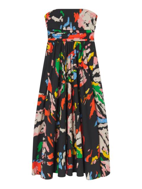 A.L.C. Tate Strapless Printed Midi Dress