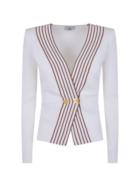ELISABETTA FRANCHI striped button sweater