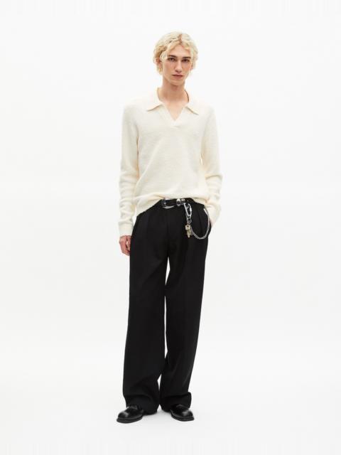 The Kooples BEIGE WOOL TUNISIAN COLLAR SWEATER