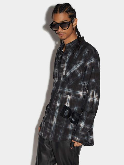 DIRTY CHECK DROPPED SHOULDER SHIRT