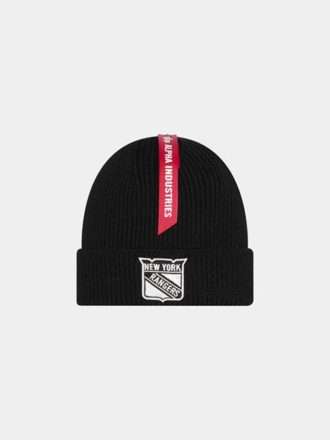 ALPHA INDUSTRIES NEW YORK RANGERS X ALPHA X NEW ERA SHORT CUFF BEANIE