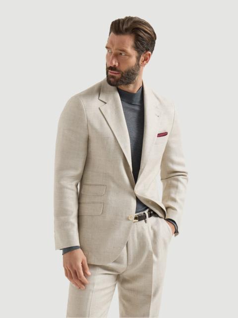 Brunello Cucinelli Silk, linen and wool hopsack deconstructed Cavallo blazer