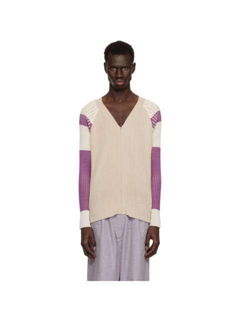 Kiko Kostadinov Beige & Purple Inex Cardigan