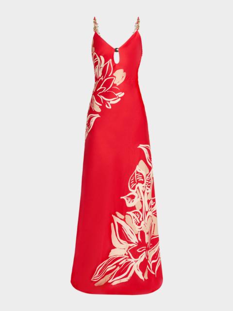 REBECCA VALLANCE Tallara Low-Back Cutout Maxi Dress