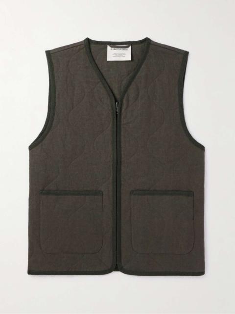 A KIND OF GUISE Bogdan Quilted Padded Stone-Washed Linen Gilet