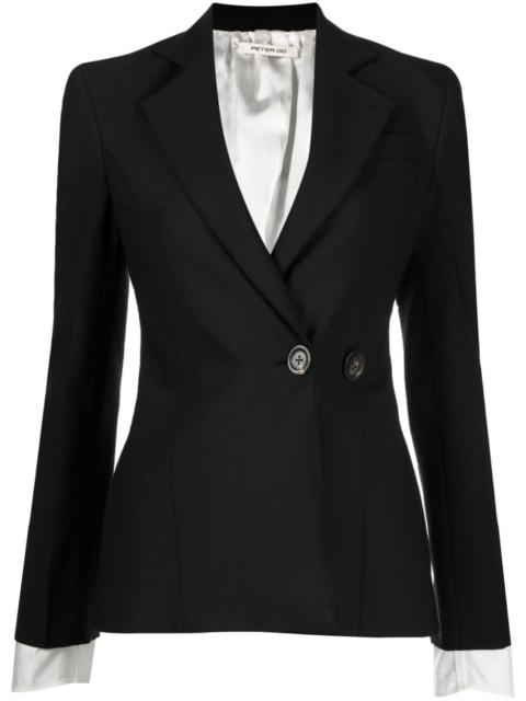 contrast-stitching notched-lapels blazer