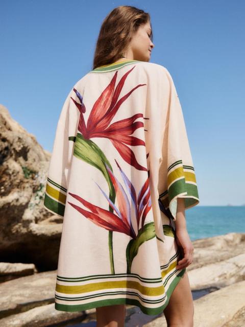 FARM RIO Light Blush Strelitzia Kimono
