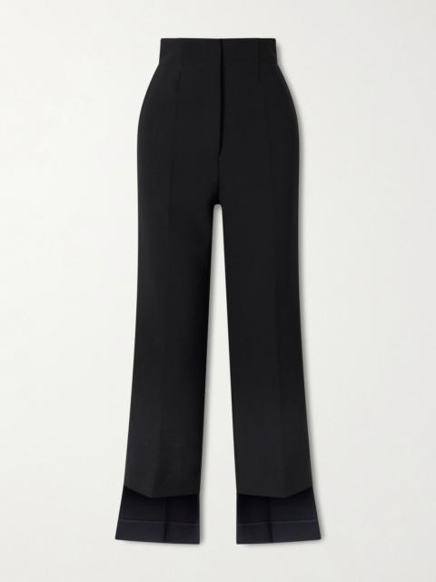 KHAITE Rae cropped crepe straight-leg pants Black