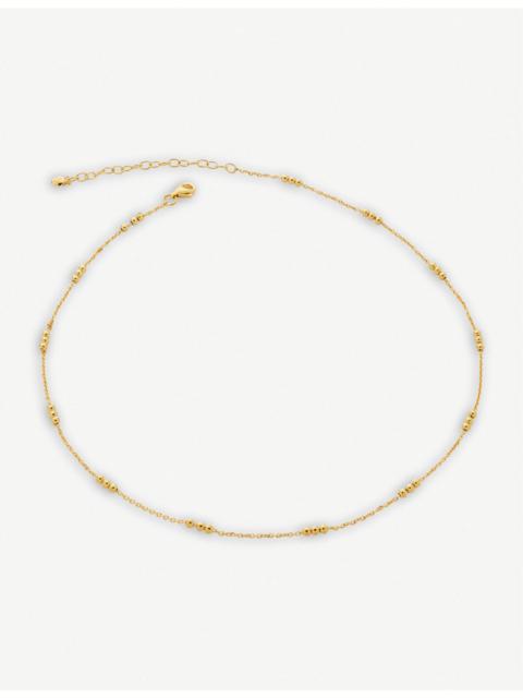 MONICA VINADER Triple-beaded 18ct recycled gold-plated vermeil sterling-silver necklace