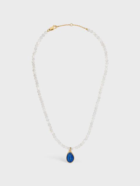 CELINE ÉTÉ CELINE BEADS NECKLACE IN MOTHER OF PEARL, VARNISH AND BRASS WITH GOLD FINISH
