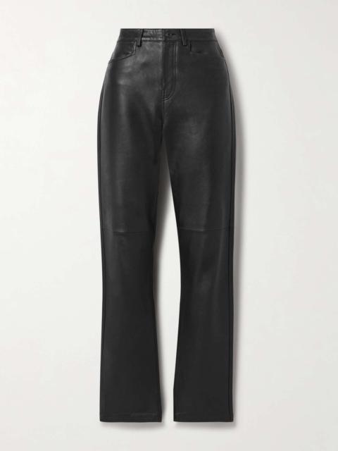 Maxine paneled leather straight-leg pants