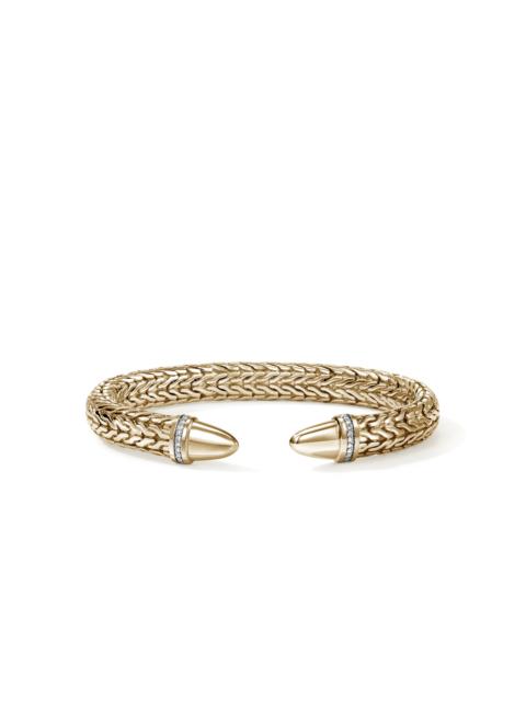 JOHN HARDY Spear 50 Flex Cuff, Gold, Diamonds