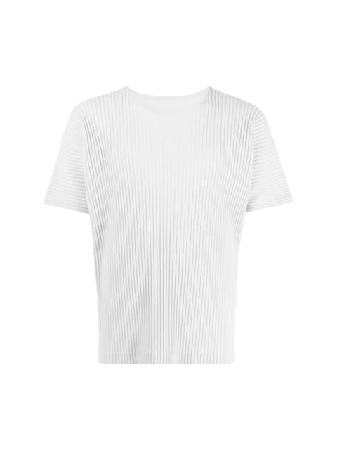 ISSEY MIYAKE AW23 PLEATED SHORT SLEEVE SHIRT - LIGHT GRAY