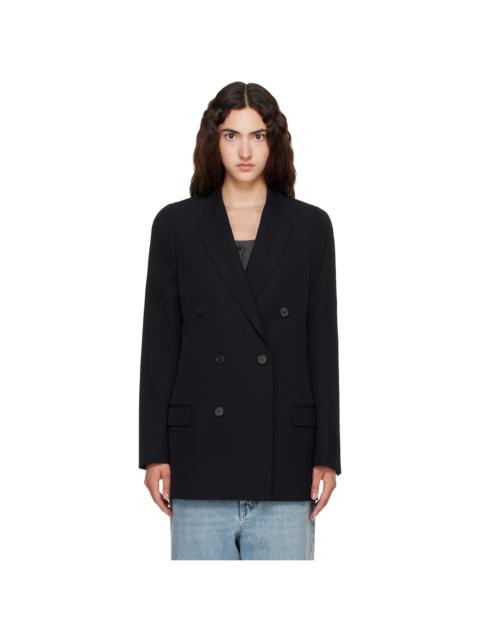 Maison Margiela Black Double Breasted Wool Blazer