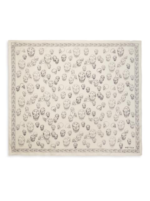 Alexander McQueen Women's Skull Silk Chiffon Scarf - Ivory Black