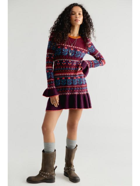 FREE PEOPLE Petal Loom Fair Isle Mini Dress