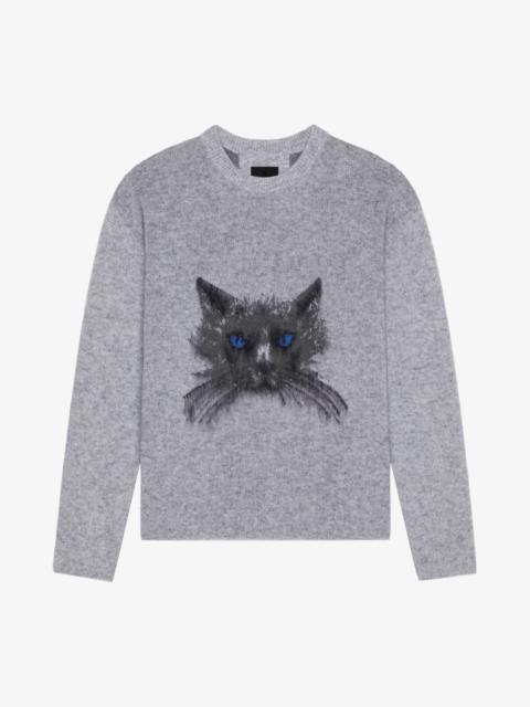 Givenchy SWEATER IN WOOL AND MOHAIR WITH CAT JACQUARD